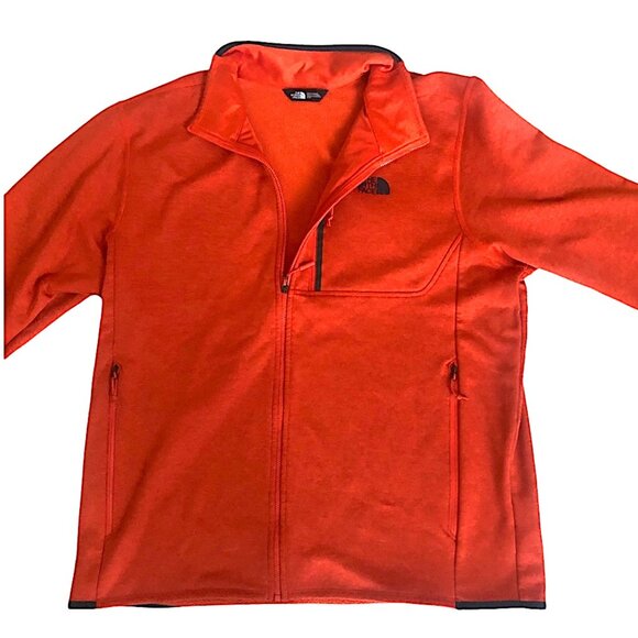 XL Men's North Face Jacket Burnt Orange Zip Up with Pockets Size Extra Large - Picture 5 of 9